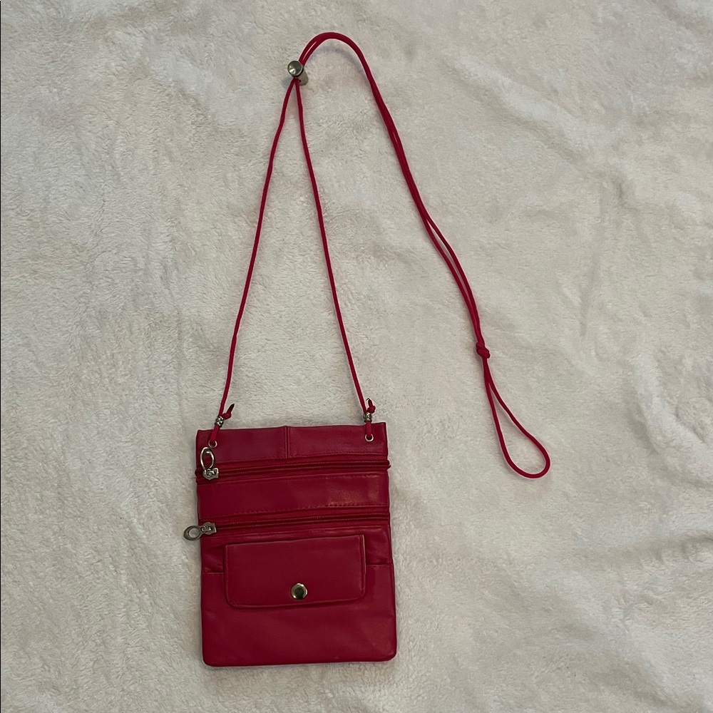 Red Leather Crossbody Bag